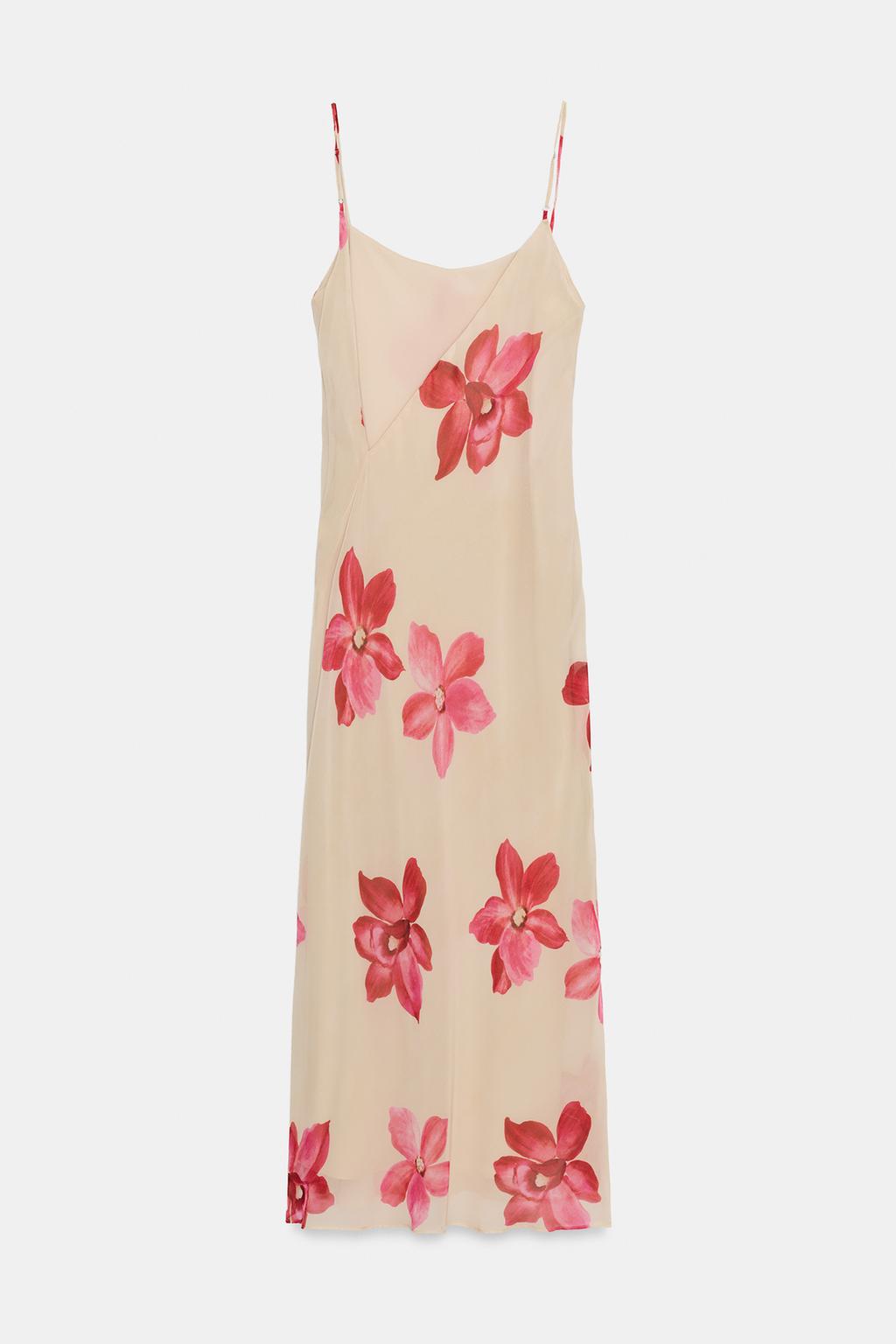 ПЛАТЬЕ МИДИ С ЦВЕТОЧНЫМ ПРИНТОМ СО СБОРКАМИ