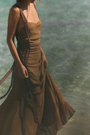 Платье из жоржета со сборками- Заказать в России