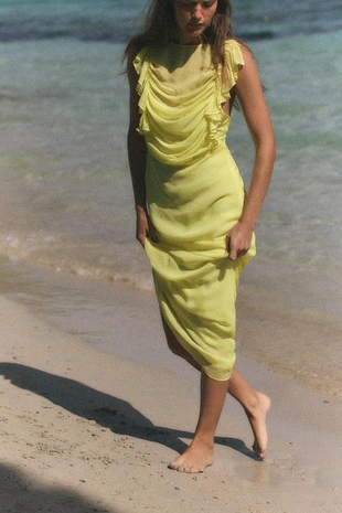 Длинное платье из жоржета- Заказать в России