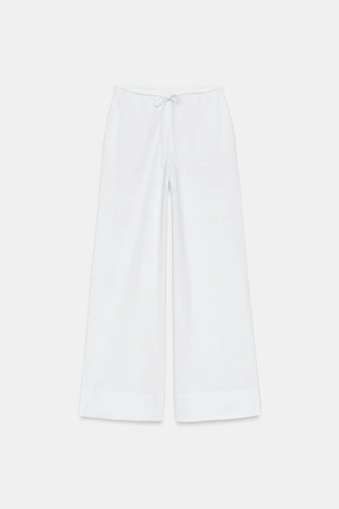 Брюки прямого кроя из хлопка- Заказать в России