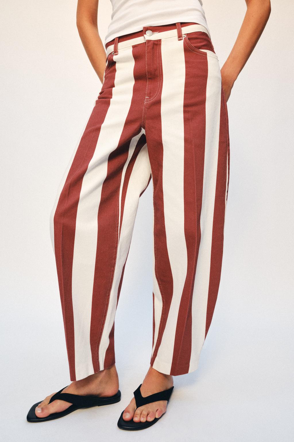 ДЖИНСЫ ZW COLLECTION TAPERED В ПОЛОСКУ С ВЫСОКОЙ ПОСАДКОЙ