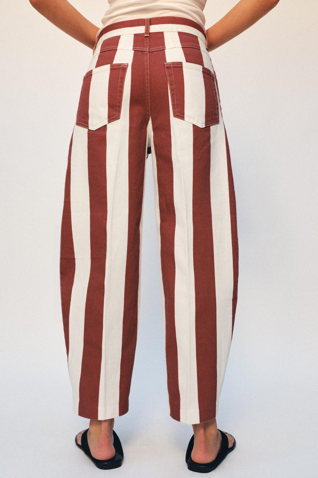 ДЖИНСЫ ZW COLLECTION TAPERED В ПОЛОСКУ С ВЫСОКОЙ ПОСАДКОЙ