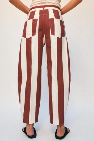 Джинсы Zw Collection Tapered в полоску с высокой посадкой- Заказать в России