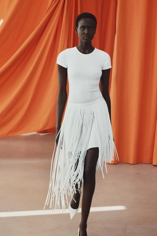 Футболка в рубчик с короткими рукавами- Заказать в России