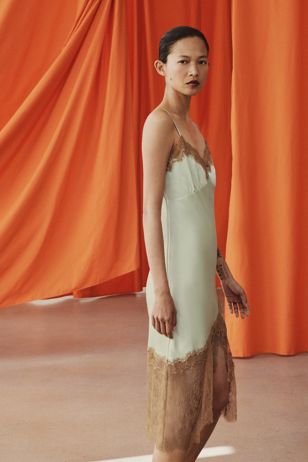 ПЛАТЬЕ-КОМБИНАЦИЯ С КРУЖЕВОМ — ZW COLLECTION