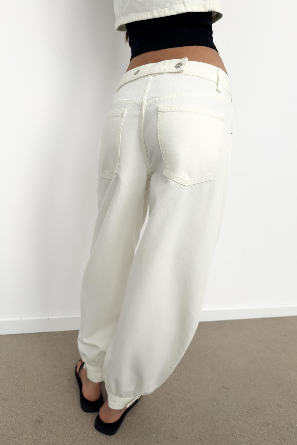 ДЖИНСЫ TRF BALLON СО СРЕДНЕЙ ПОСАДКОЙ И ШЛЕВКАМИ