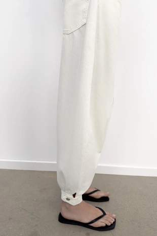 White | 3607/010/250 - Zara Джинсы TRF BALLON со средней посадкой и шлевками