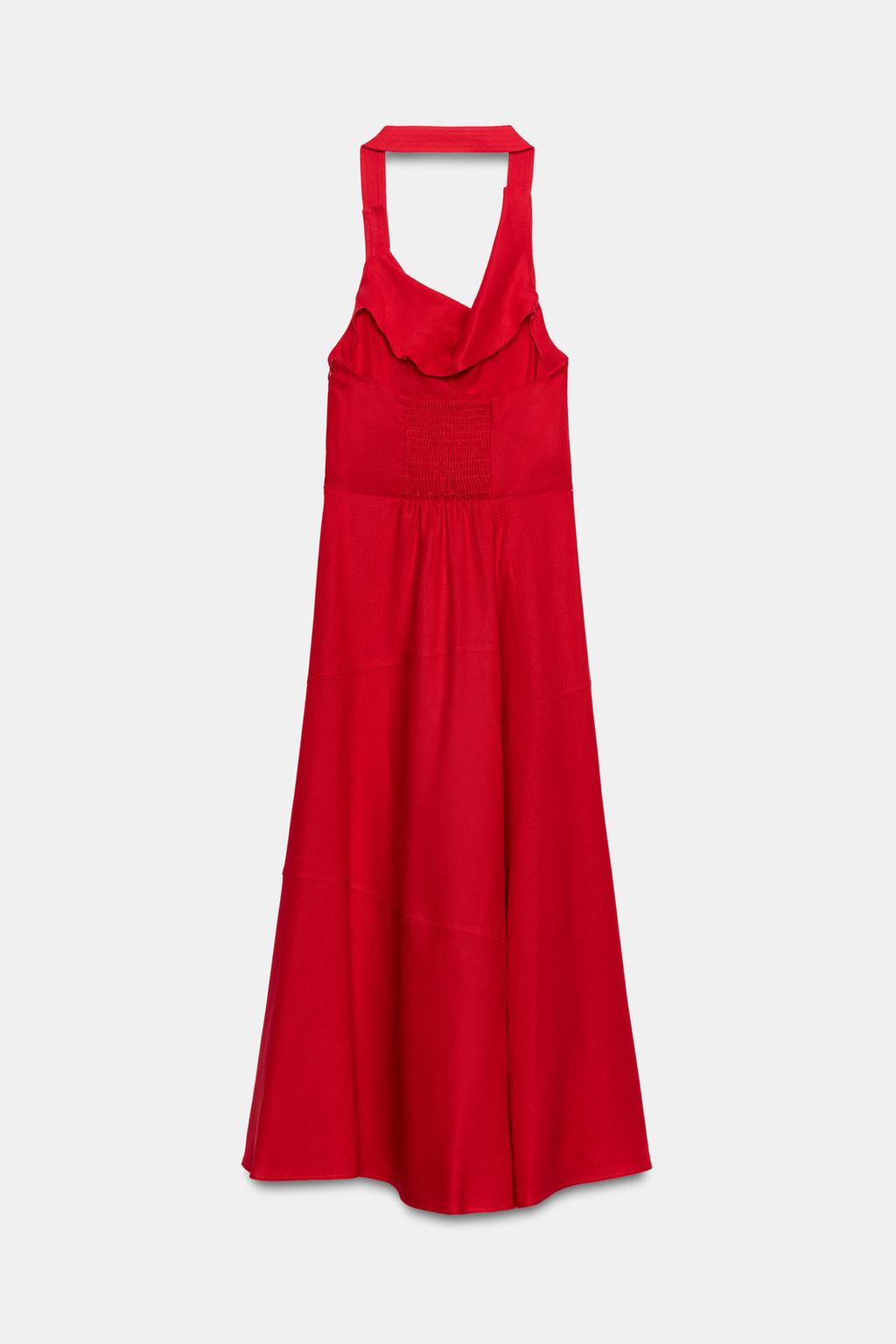 ПЛАТЬЕ МИДИ ИЗ ЛЬНА С ГОРЛОВИНОЙ ХАЛТЕР