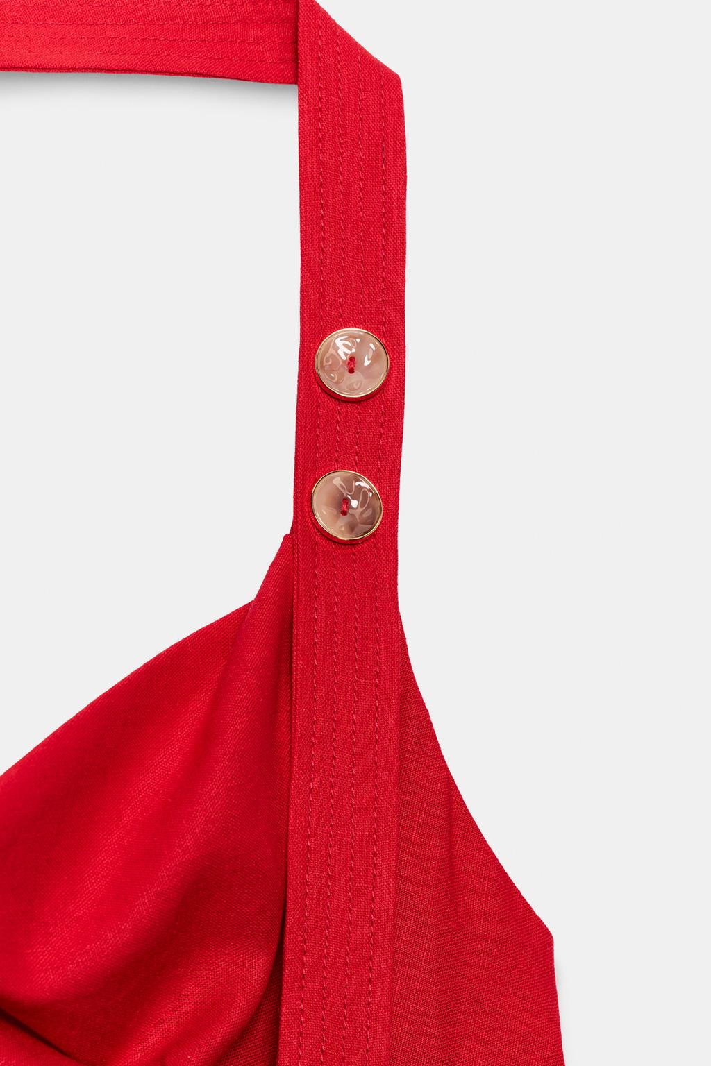 ПЛАТЬЕ МИДИ ИЗ ЛЬНА С ГОРЛОВИНОЙ ХАЛТЕР