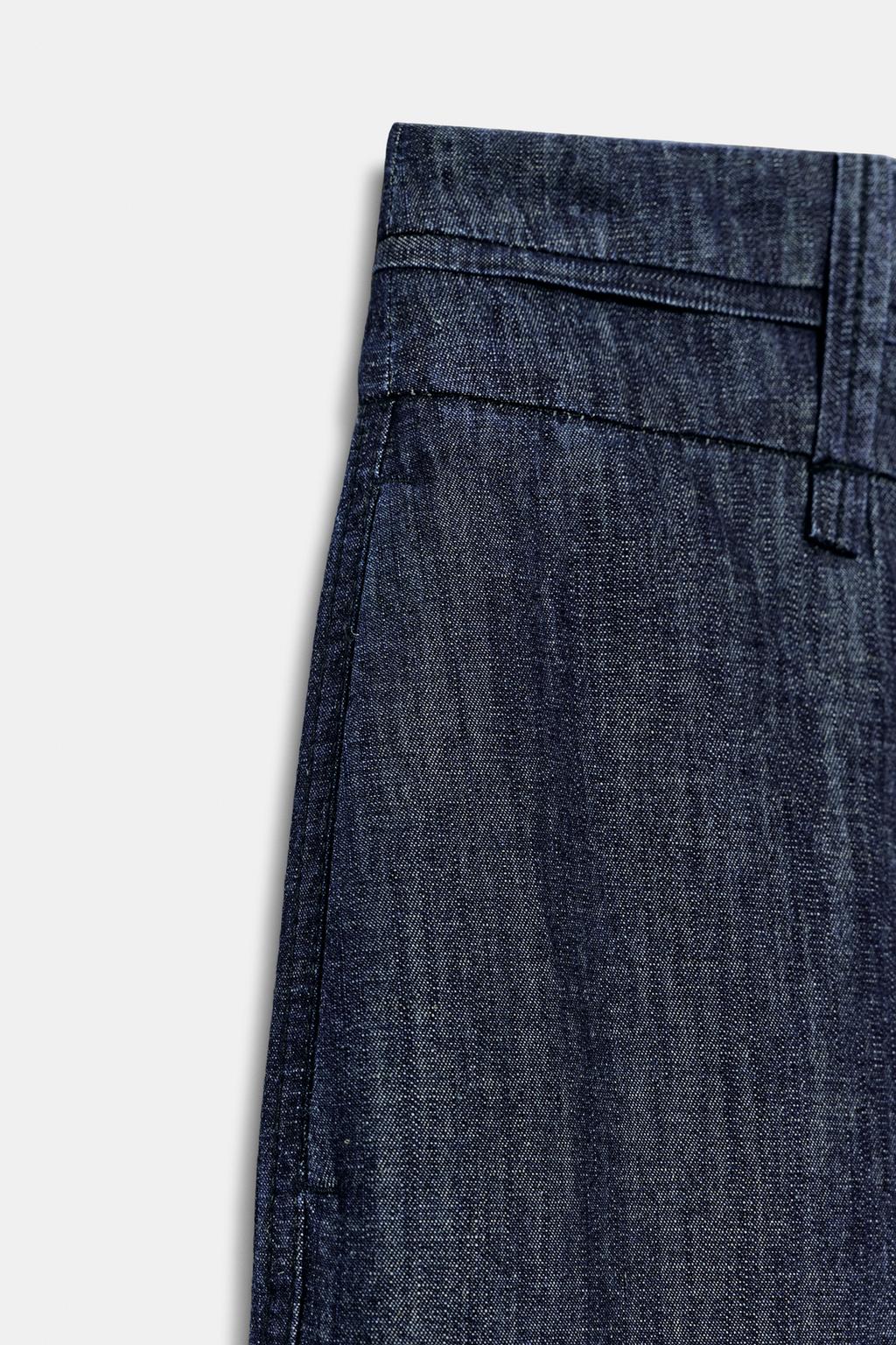 ШИРОКИЕ БРЮКИ ИЗ СМЕСОВОГО ЛЬНА