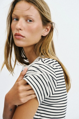 Хлопковая футболка в стиле рустик- Заказать в России