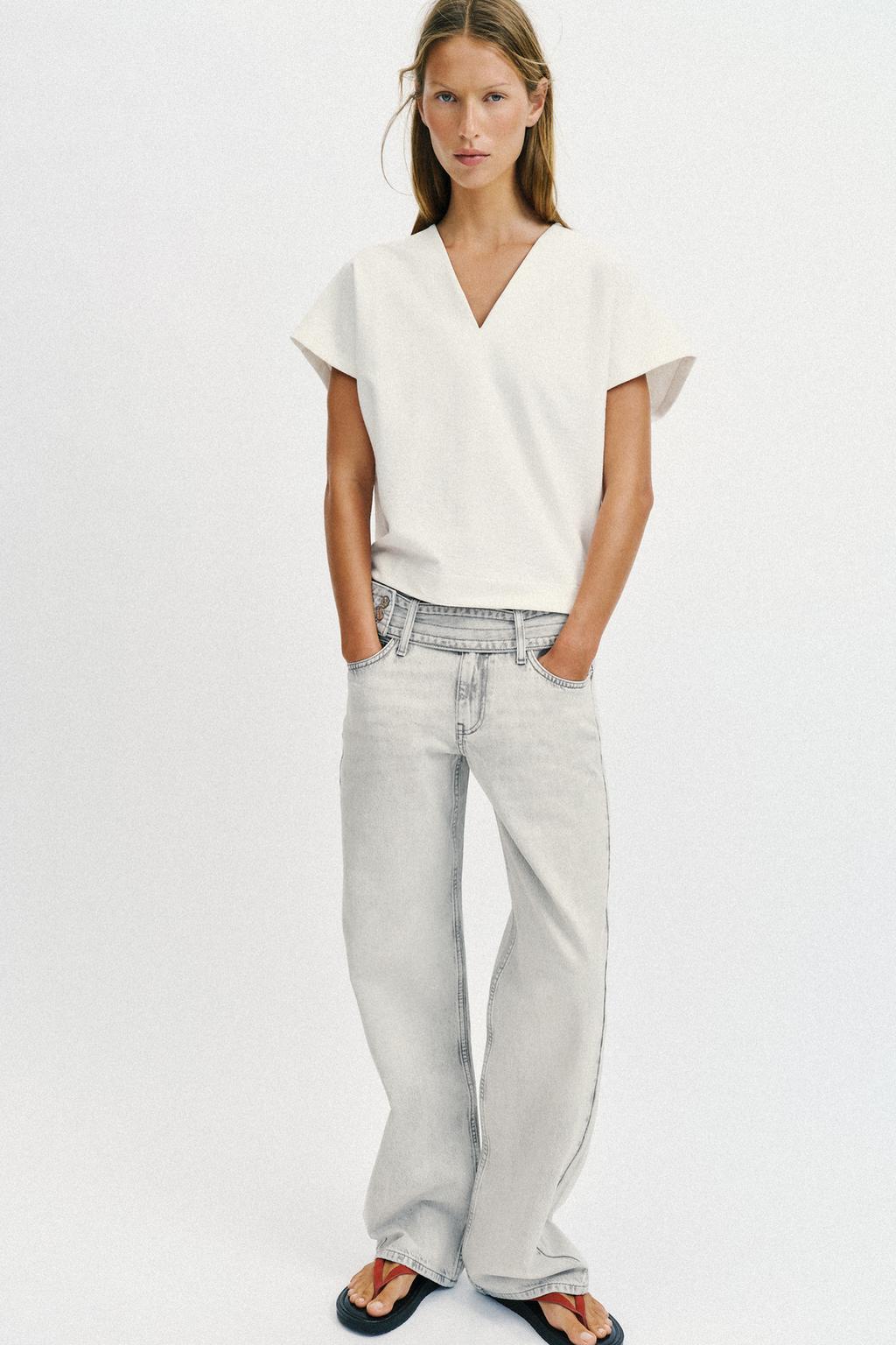 ФУТБОЛКА С V-ОБРАЗНЫМ ВЫРЕЗОМ В СТИЛЕ РУСТИК