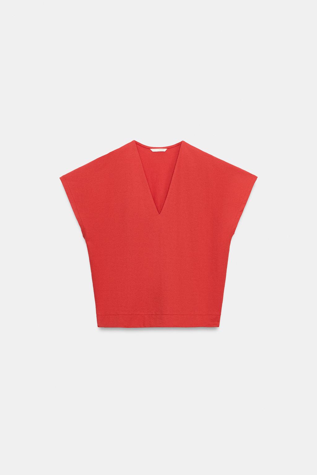 ФУТБОЛКА В СТИЛЕ РУСТИК С V-ОБРАЗНЫМ ВЫРЕЗОМ