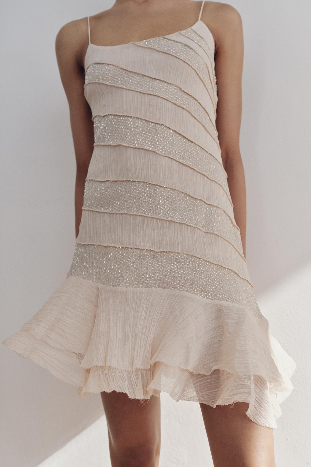 ПЛАТЬЕ-КОМБИНАЦИЯ С БУСИНАМИ