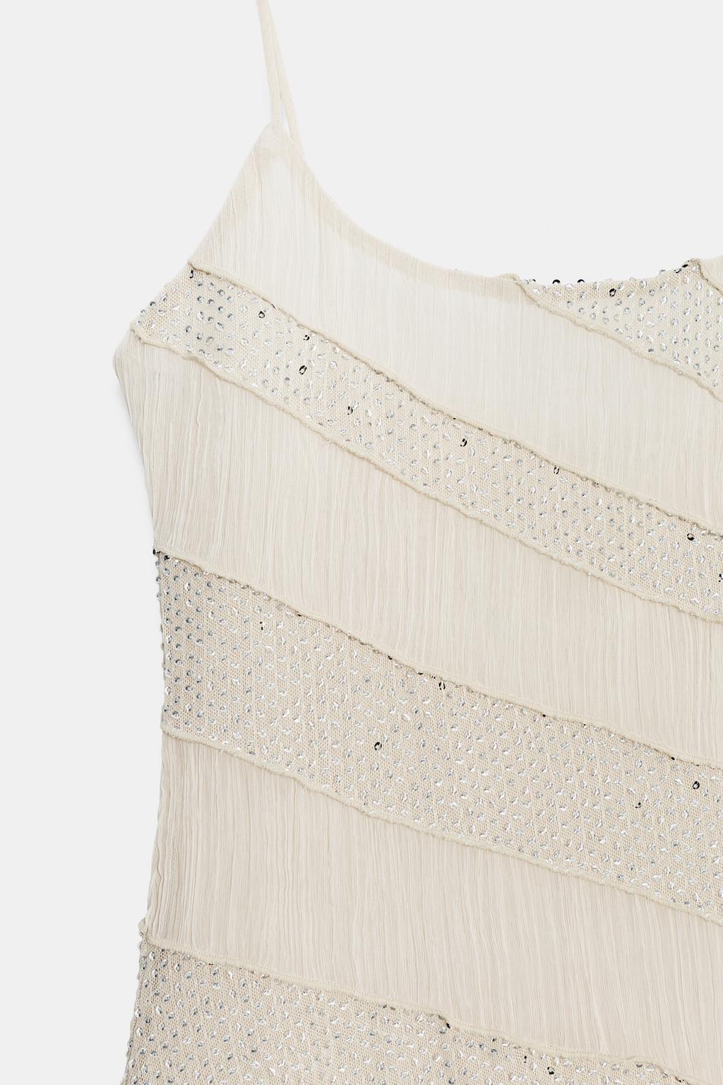 ПЛАТЬЕ-КОМБИНАЦИЯ С БУСИНАМИ