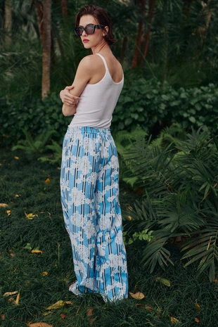 Широкие брюки в полоску- Заказать в России