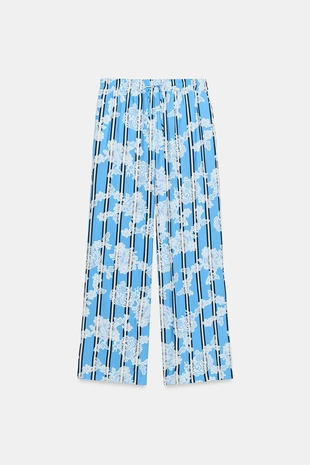 Широкие брюки в полоску- Заказать в России