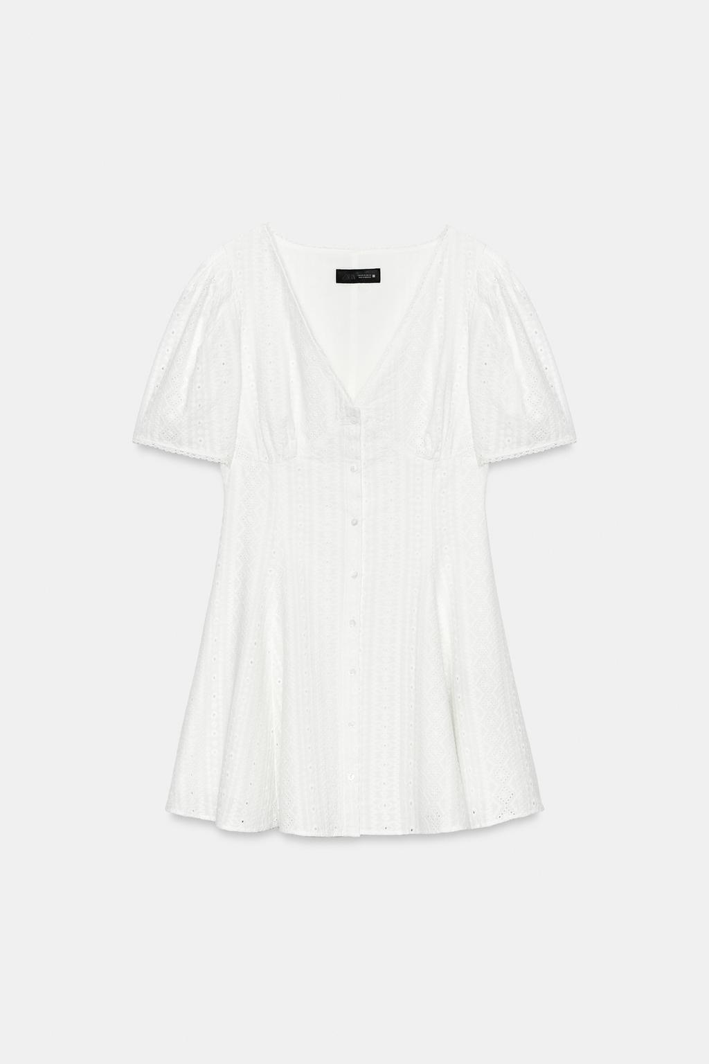 КОРОТКОЕ ПЛАТЬЕ С АЖУРНОЙ ВЫШИВКОЙ