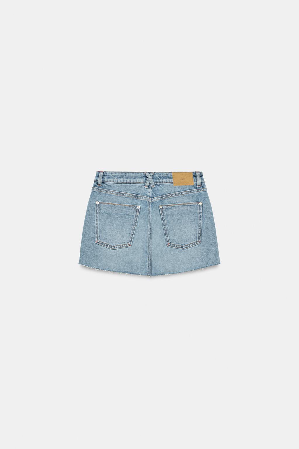ДЖИНСОВАЯ ЮБКА-ШОРТЫ Z1975 С НЕОБРАБОТАННЫМ КРАЕМ