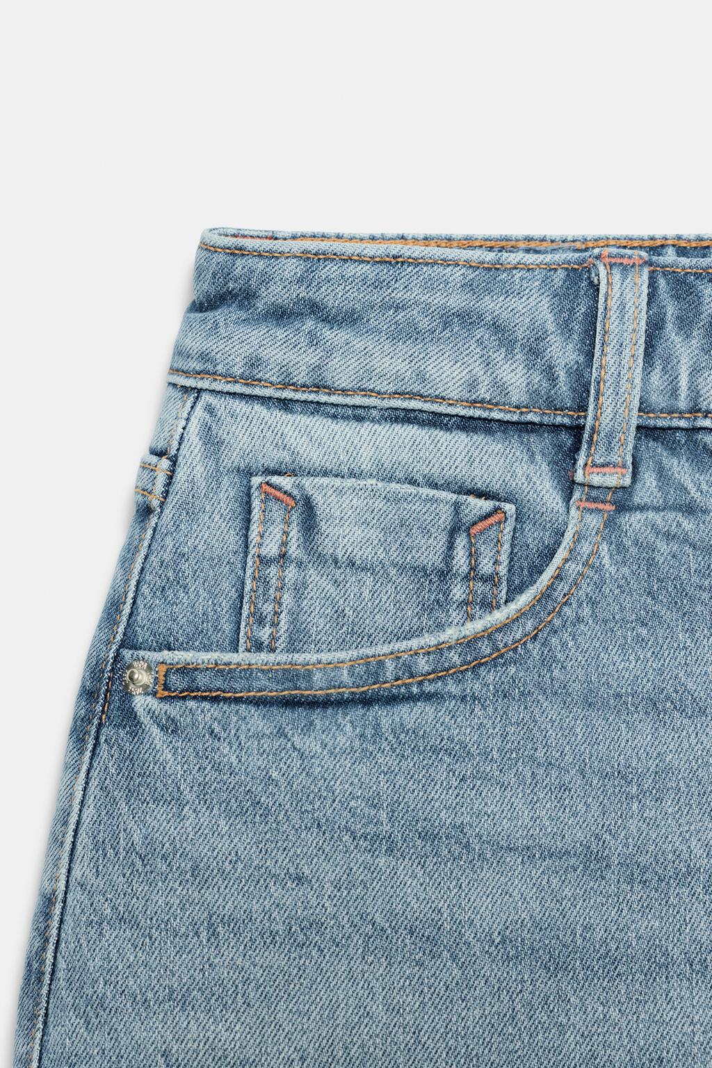 ДЖИНСОВАЯ ЮБКА-ШОРТЫ Z1975 С НЕОБРАБОТАННЫМ КРАЕМ