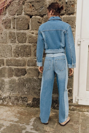 Джинсы Z1975 Barrel со средней посадкой и комбинированной тканью- Заказать в России