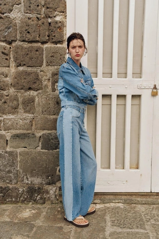 Джинсы Z1975 Barrel со средней посадкой и комбинированной тканью- Заказать в России