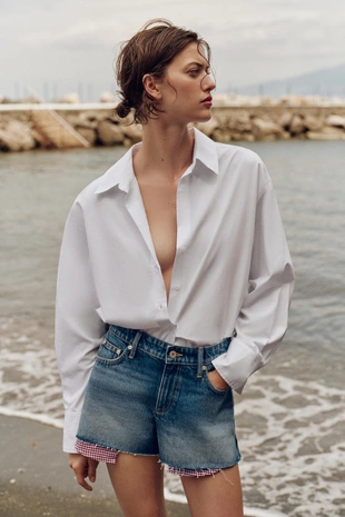 Джинсовые шорты Z1975 Mom Fit с необработанным краем