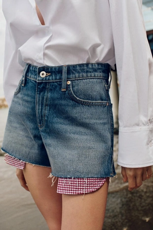 Джинсовые шорты Z1975 Mom Fit с необработанным краем