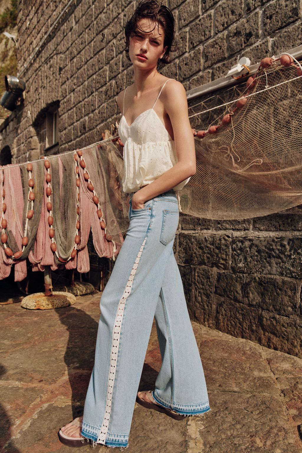 ДЖИНСЫ Z1975 WIDE LEG С ВЫСОКОЙ ПОСАДКОЙ И ВЯЗАНЫМИ ДЕТАЛЯМИ