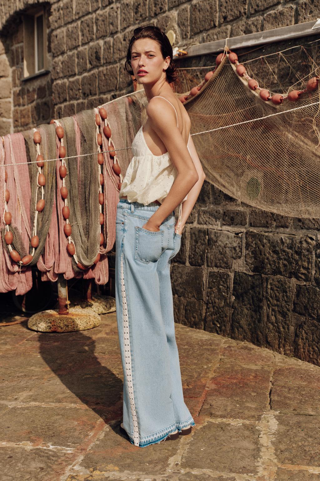 ДЖИНСЫ Z1975 WIDE LEG С ВЫСОКОЙ ПОСАДКОЙ И ВЯЗАНЫМИ ДЕТАЛЯМИ