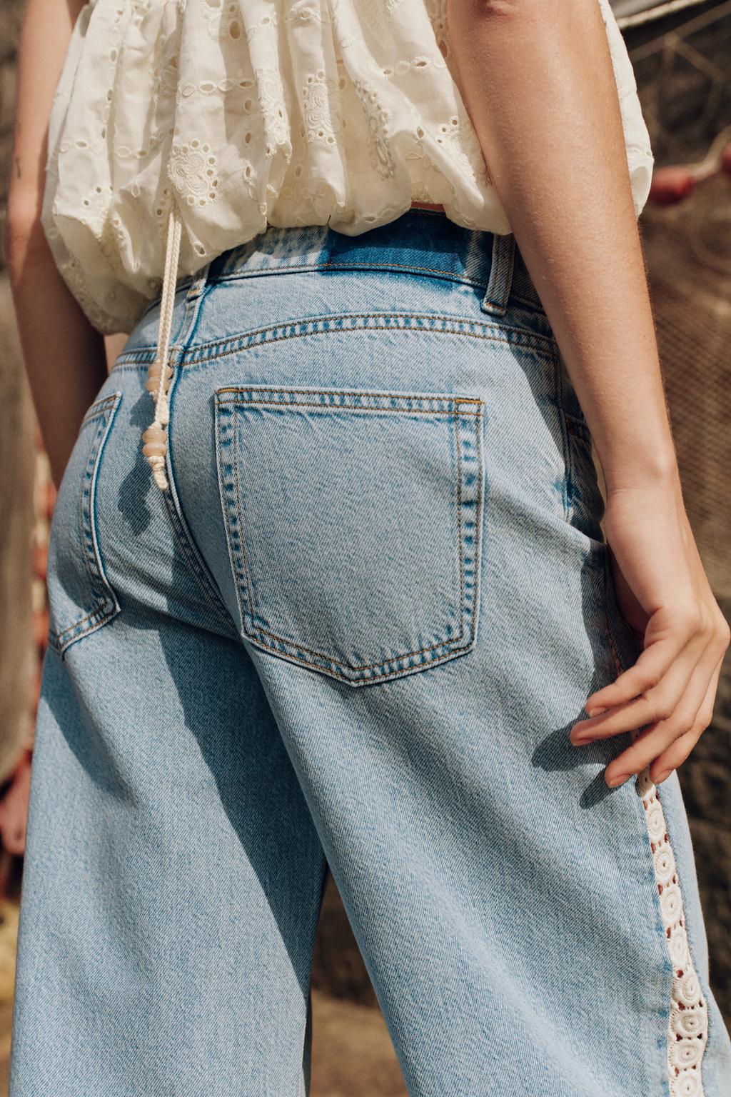 ДЖИНСЫ Z1975 WIDE LEG С ВЫСОКОЙ ПОСАДКОЙ И ВЯЗАНЫМИ ДЕТАЛЯМИ