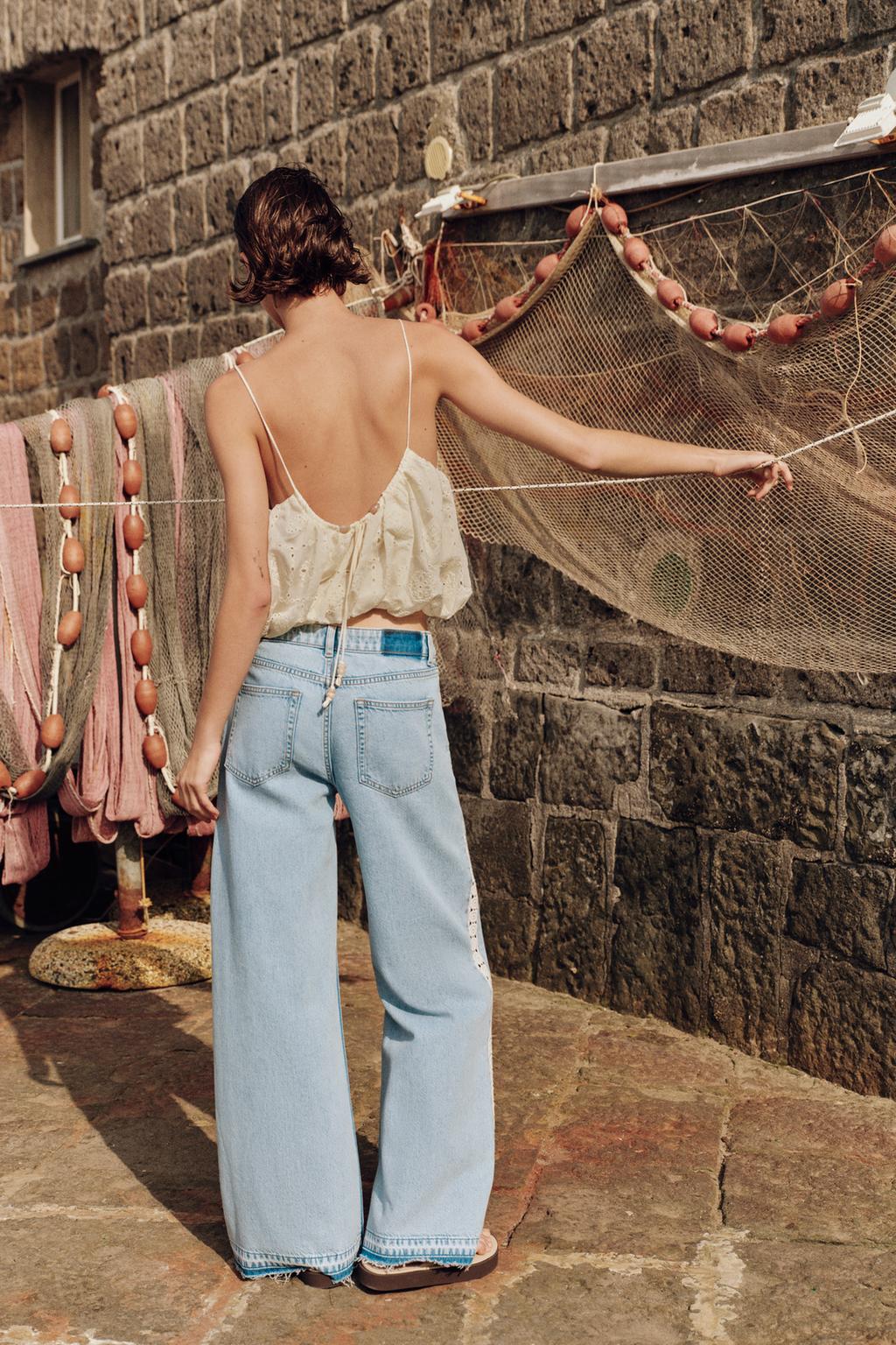 ДЖИНСЫ Z1975 WIDE LEG С ВЫСОКОЙ ПОСАДКОЙ И ВЯЗАНЫМИ ДЕТАЛЯМИ