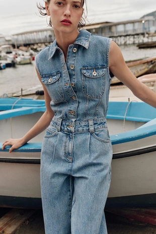 Джинсовый комбинезон Z1975 баллон- Заказать в России