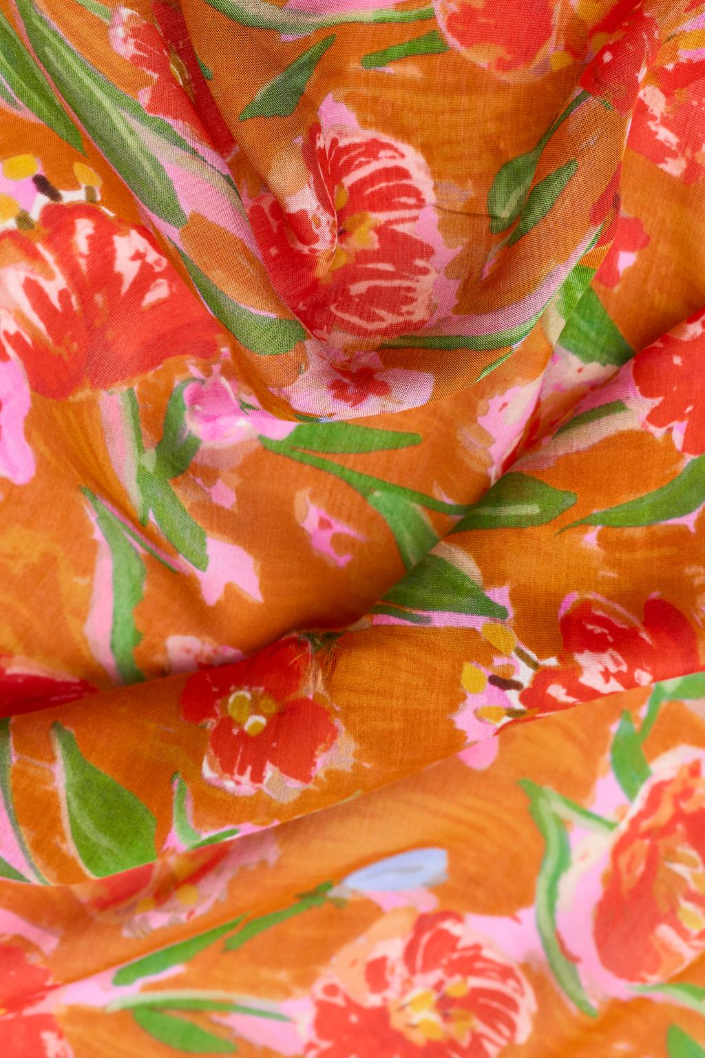 ПЛАТОК С АКВАРЕЛЬНЫМ ПРИНТОМ ИЗ МОДАЛА И ШЕЛКА