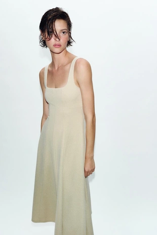 Платье миди на бретелях- Заказать в России