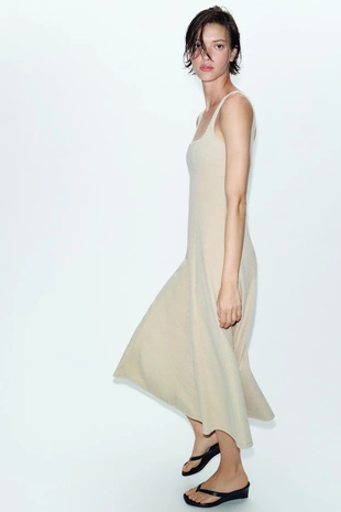 Платье миди на бретелях- Заказать в России