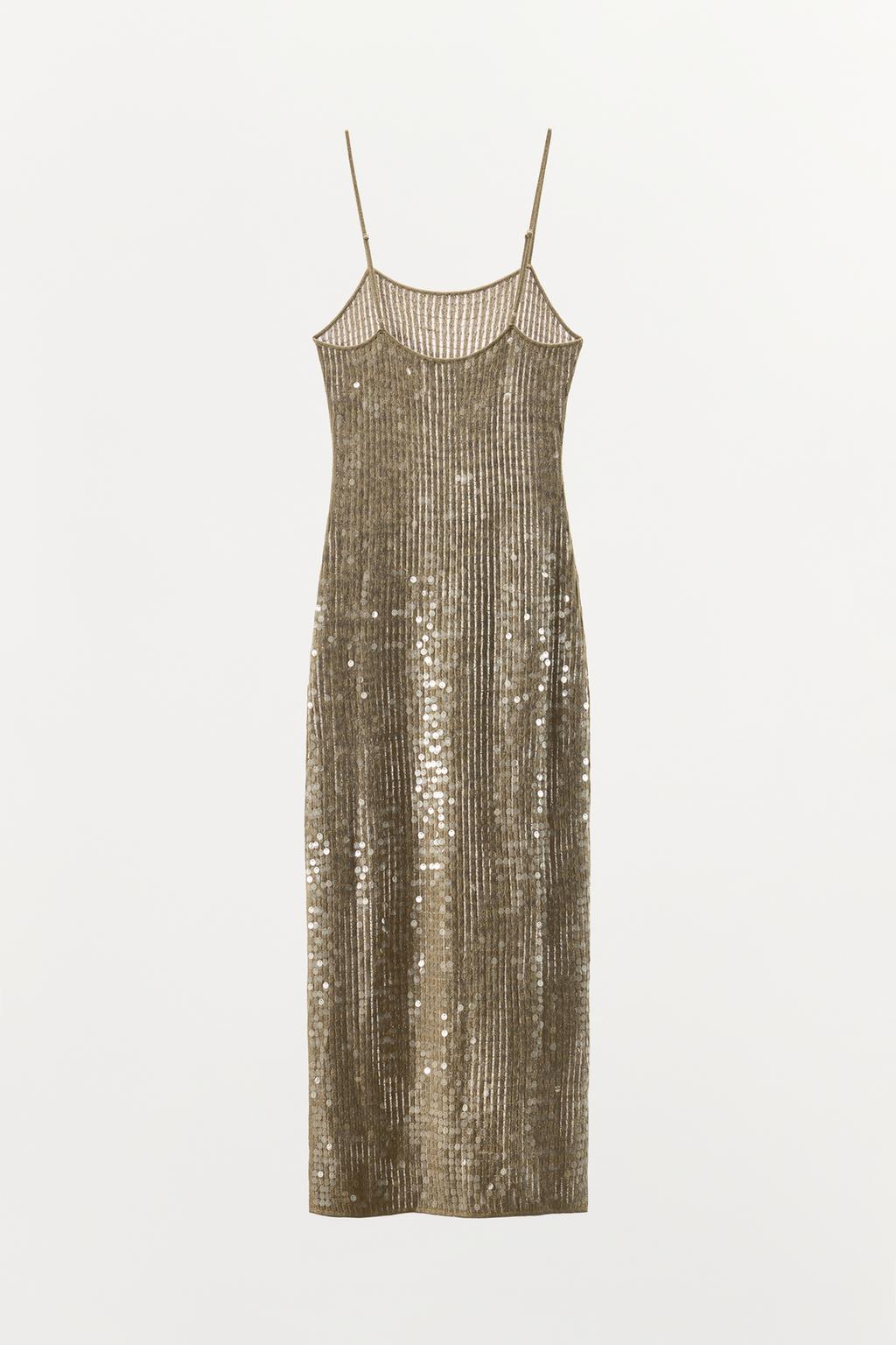 ПЛАТЬЕ МИДИ ИЗ ТРИКОТАЖА С ПАЙЕТКАМИ