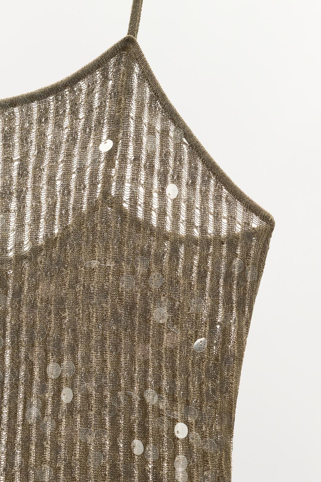 ПЛАТЬЕ МИДИ ИЗ ТРИКОТАЖА С ПАЙЕТКАМИ