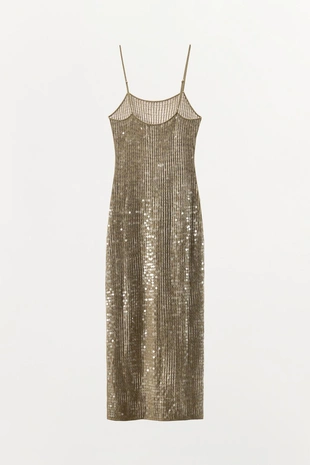 Платье миди из трикотажа с пайетками- Заказать в России