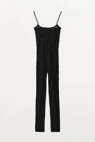 Длинный бесшовный кружевной комбинезон- Заказать в России