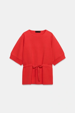 Свитер с бантом на рукавах- Заказать в России