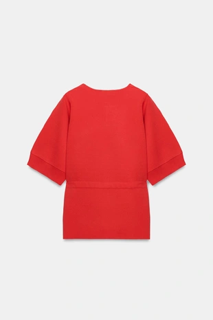 Свитер с бантом на рукавах- Заказать в России