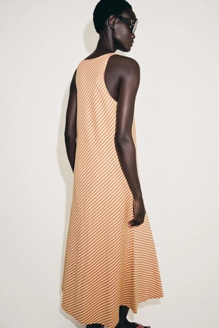 Длинное платье в полоску- Заказать в России
