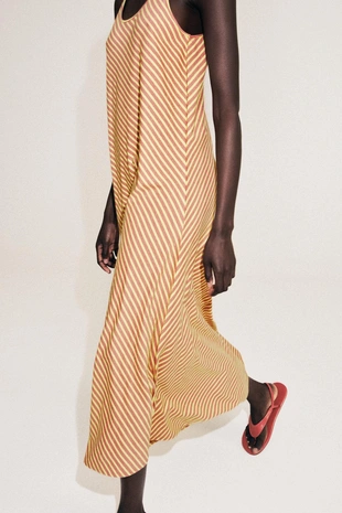 Длинное платье в полоску- Заказать в России