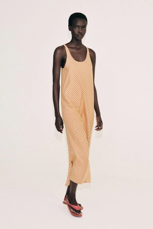 Длинное платье в полоску- Заказать в России