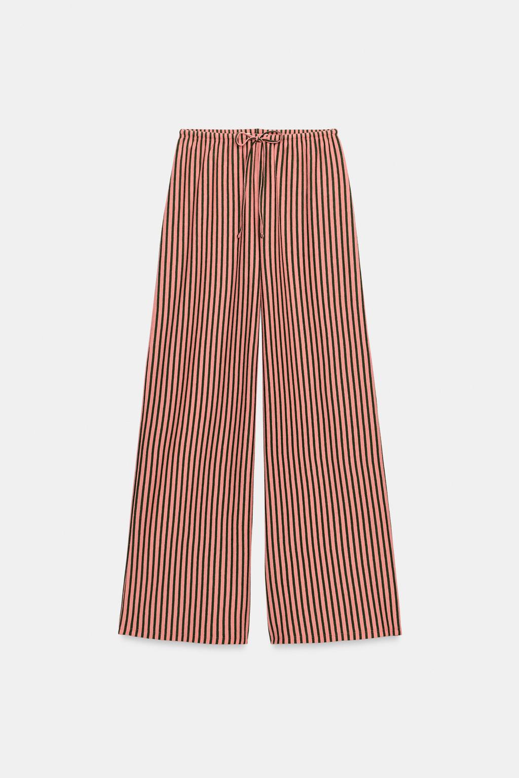 БРЮКИ В ПОЛОСКУ ИЗ СМЕСОВОГО ЛЬНА