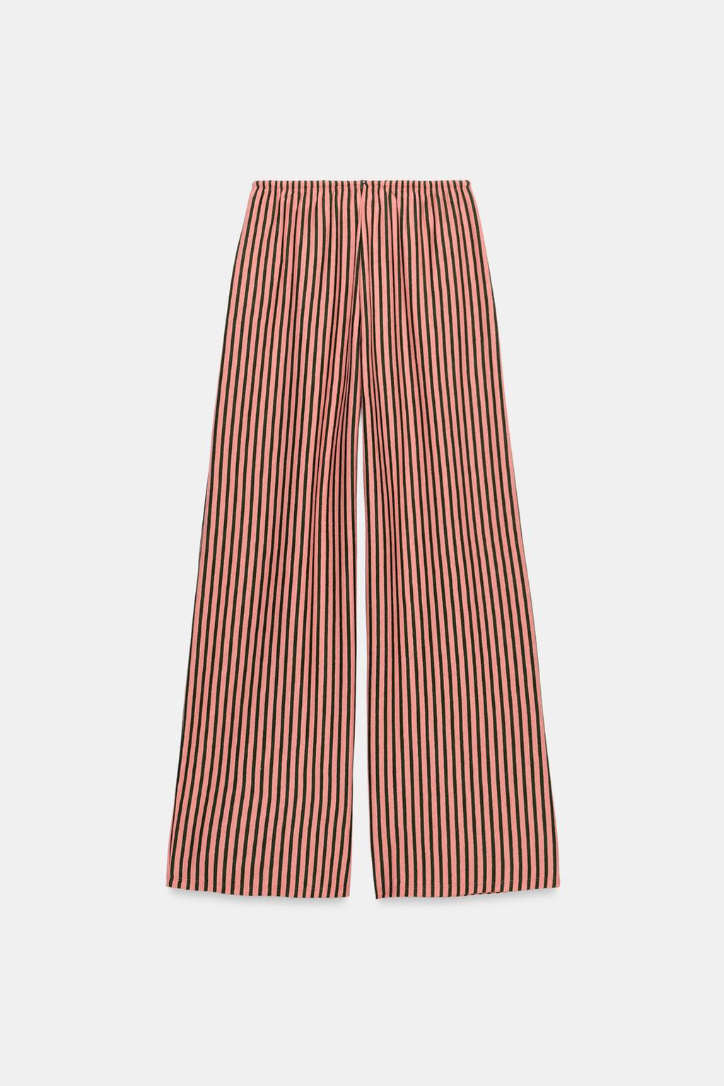 БРЮКИ В ПОЛОСКУ ИЗ СМЕСОВОГО ЛЬНА