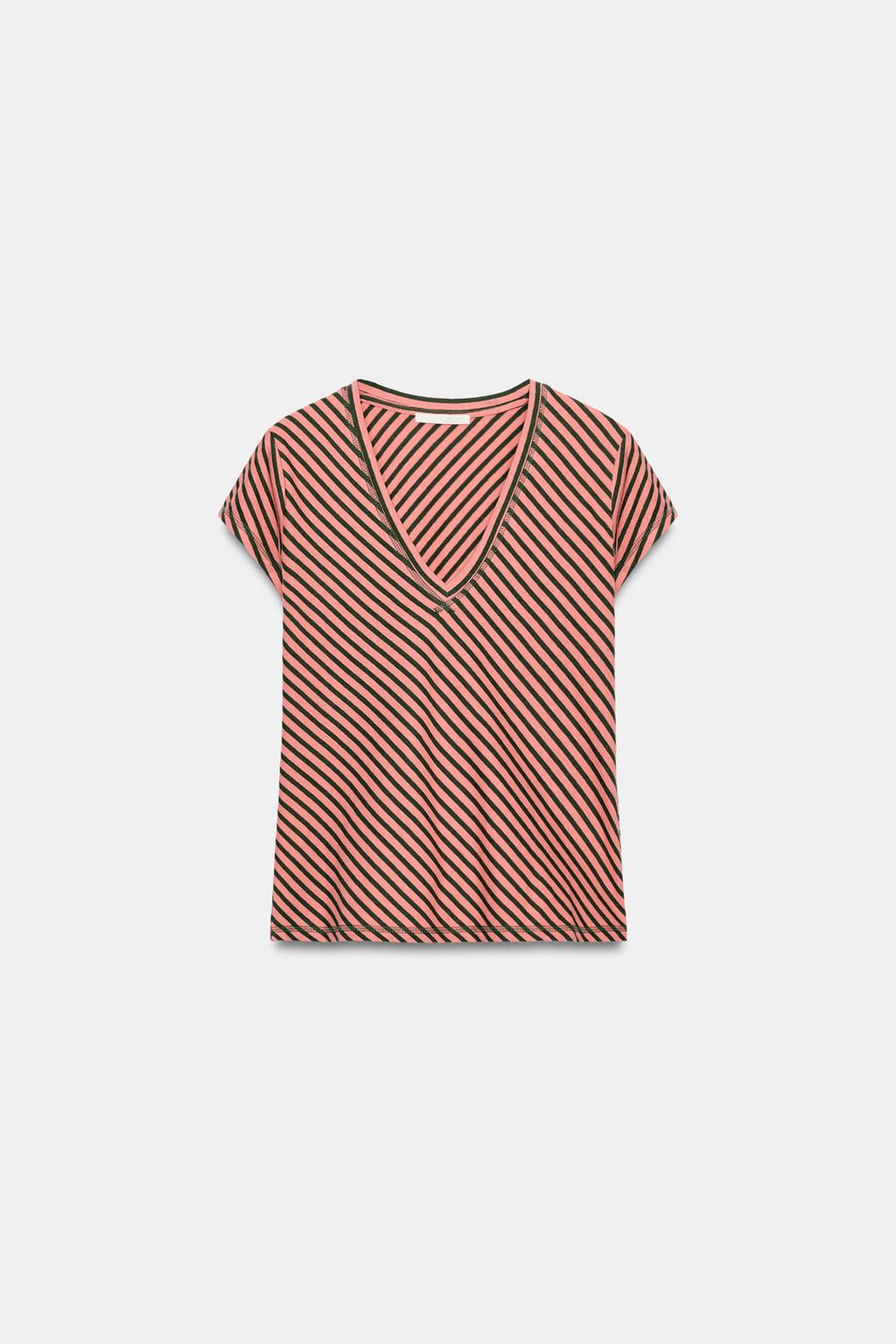 ФУТБОЛКА В ПОЛОСКУ ИЗ СМЕСОВОГО ЛЬНА