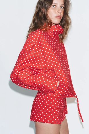 Мини-шорты в горошек с карманами- Заказать в России