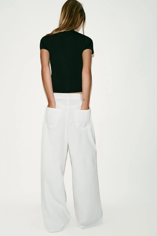 Трикотажный топ с асимметричной застежкой- Заказать в России